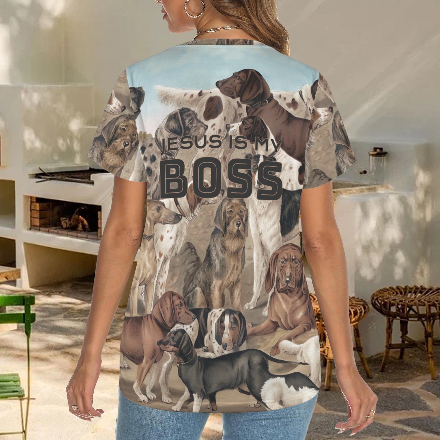 "Jesus is my Boss" Women's Crewneck Short Sleeve T Shirt