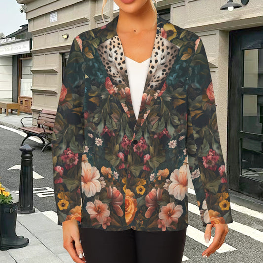 "Faith Hebrews 11:1" Leopard Floral Black Button