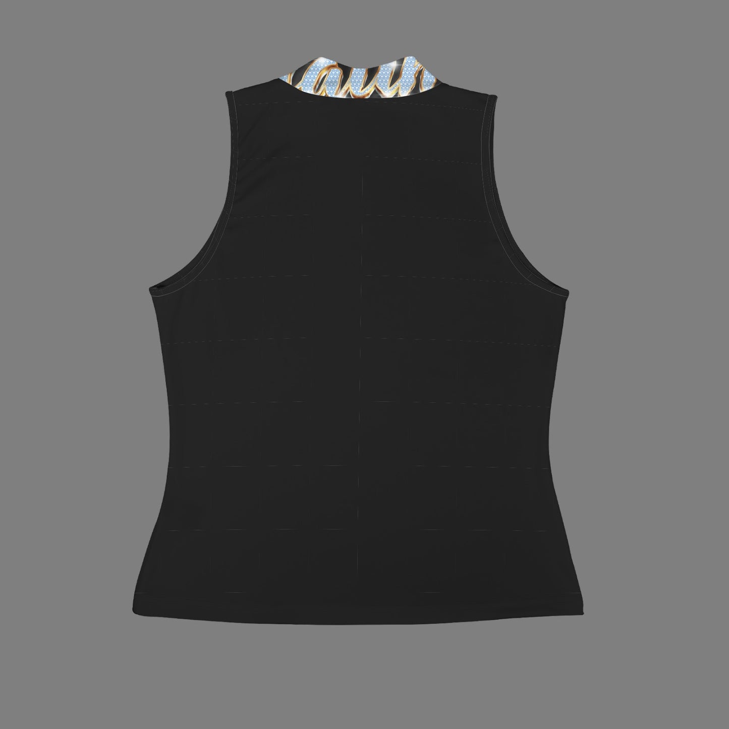 Faith Diamonds Black Casual Sleeveless Slim Fit Tank Top