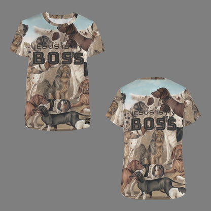 "Jesus is my Boss" Women's Crewneck Short Sleeve T Shirt