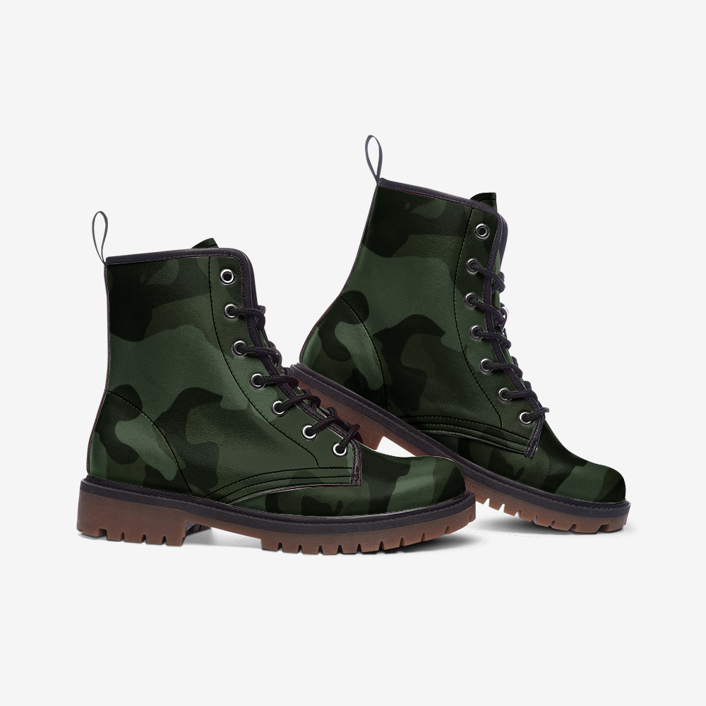 Green Camo Casual Leather Lightweight boots MT