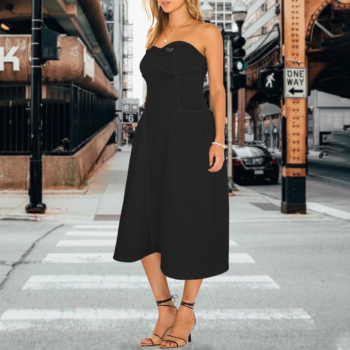 "Proverbs 21:31" Black Tube Top Cinched Waist Fluffy Fairy Maxi Dress