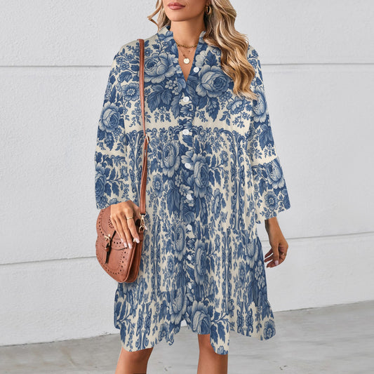 "Repent & Believe" Blue White Floral