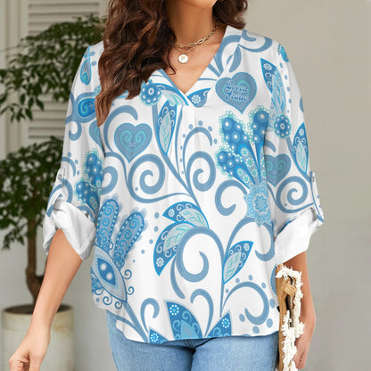 "Loved by Jesus" Blue & White Floral