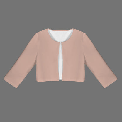 "Faith Ephesians 2:8" Pink Women's Open Front Cropped Blazer