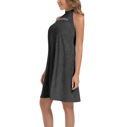 "Isaiah 40:7-8" Tie Back Halter Neck Flared Dress