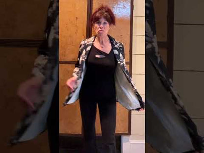 "Jesus Saves" Black & Ivory Floral Open Front Casual Long Sleeve Blazer 35%off new sales price $51.35