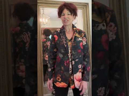 "Faith Hebrews 11:1" Leopard Floral Print Women's Polyester Blazer, Lightweight & Stylish