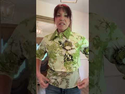 Lime Green Floral Print Women's Mesh T-shirt "Faith Ephesians 2:8"