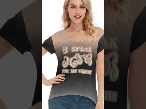 Women's V-Neck Short Sleeve T-Shirt - "I Speak Jesus for my Family"
