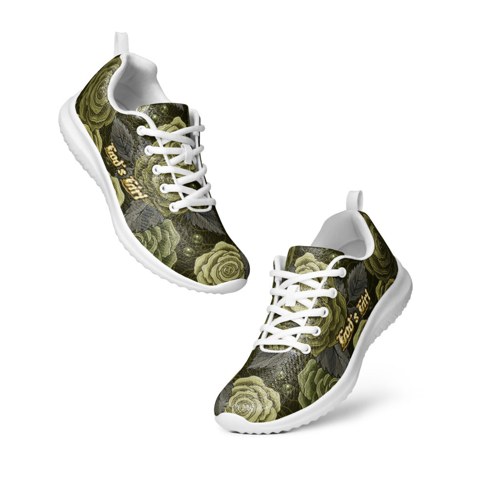 "God's Girl" Green Camo Roses Women’s athletic shoes